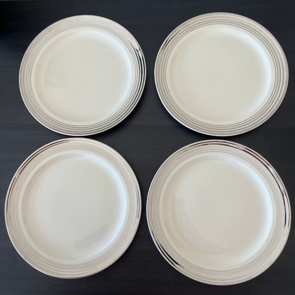 Vintage Taylor Smith & Taylor TST Set of 4 Salad Plates // Art Deco 1872 Pattern - Picture 1 of 5
